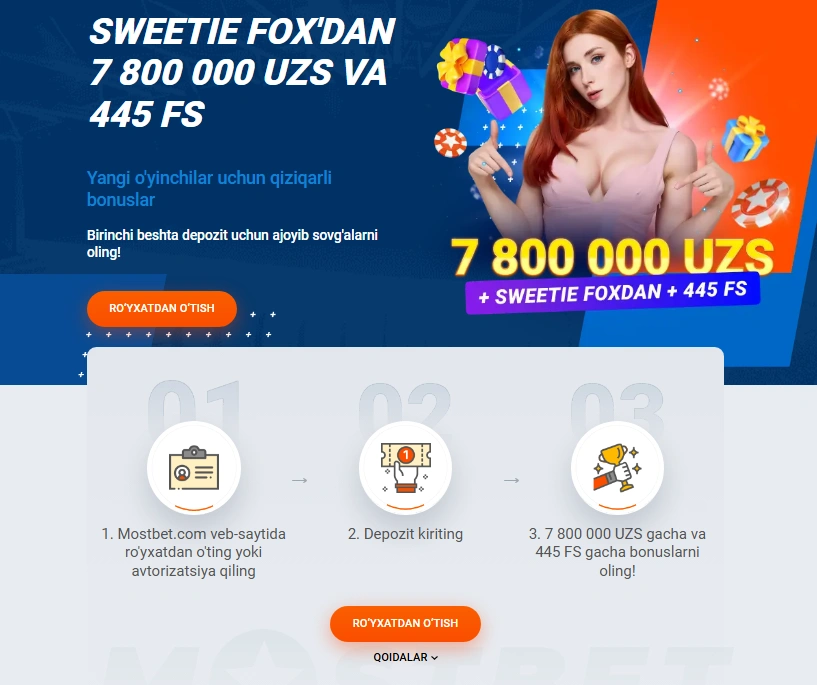 Mostbet UZ bonuslari va free spin aksiyalari